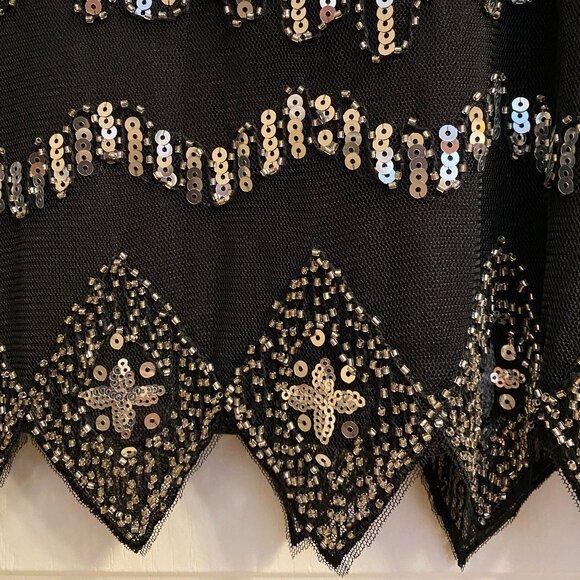 Sequen Beaded Sleeveless Top NWT size XXL Black Silver - Picture 6 of 9